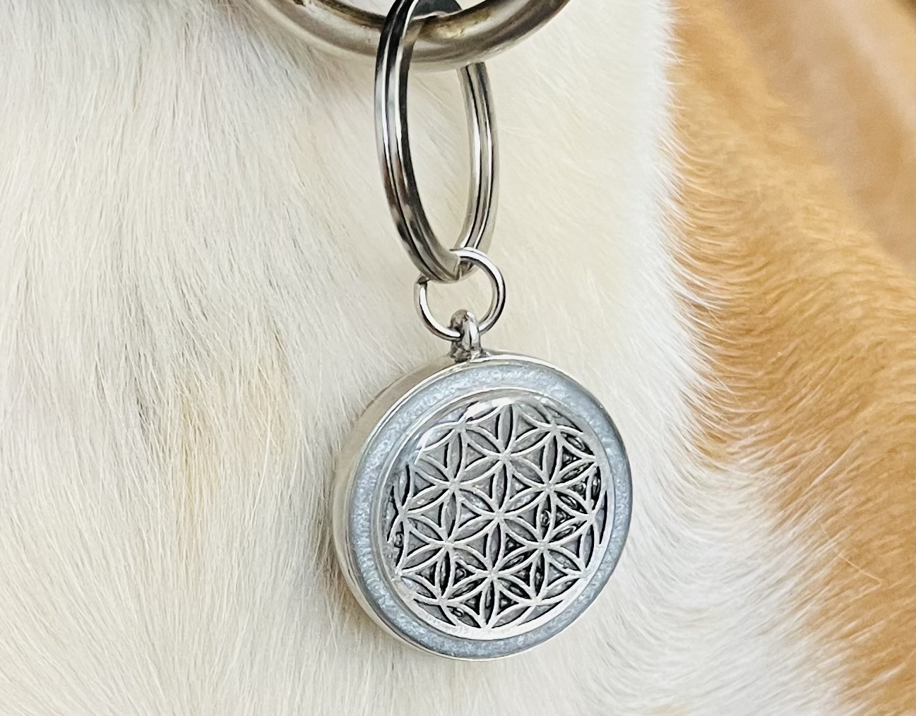 Flower of Life Sacred Geometry KeyChain / Pet-Tag - Image 2