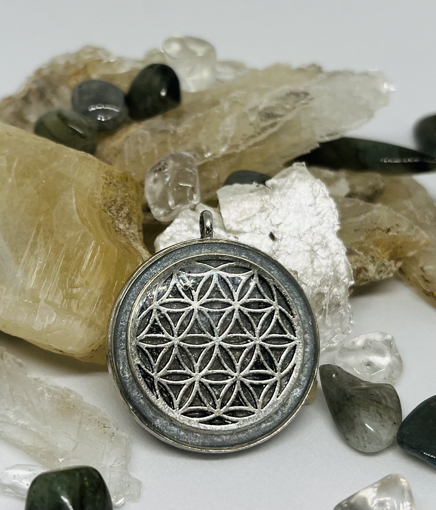 Flower of Life Sacred Geometry KeyChain / Pet-Tag - Image 3