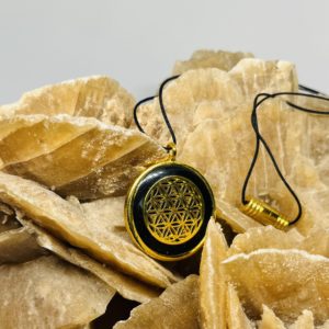 Black & Gold Shungite Pendant