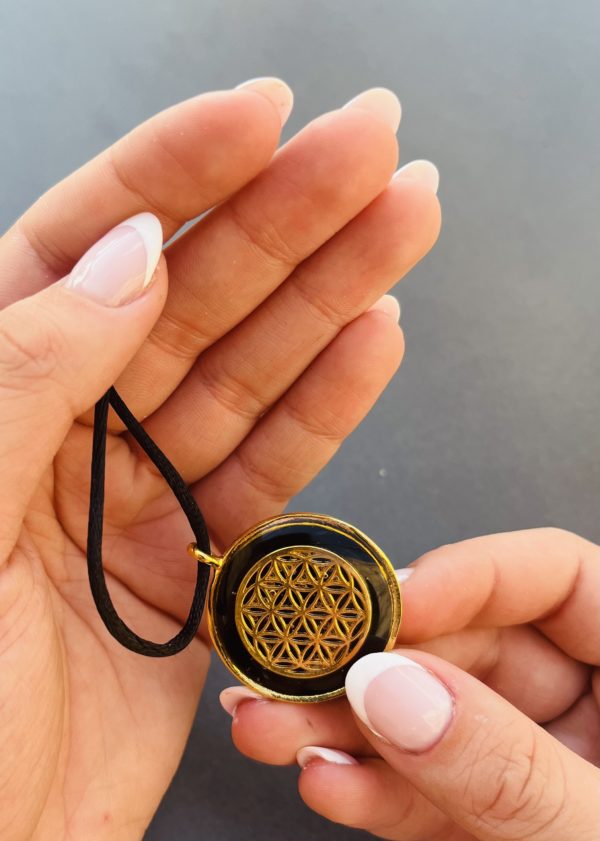 Black & Gold Shungite Pendant - Image 3