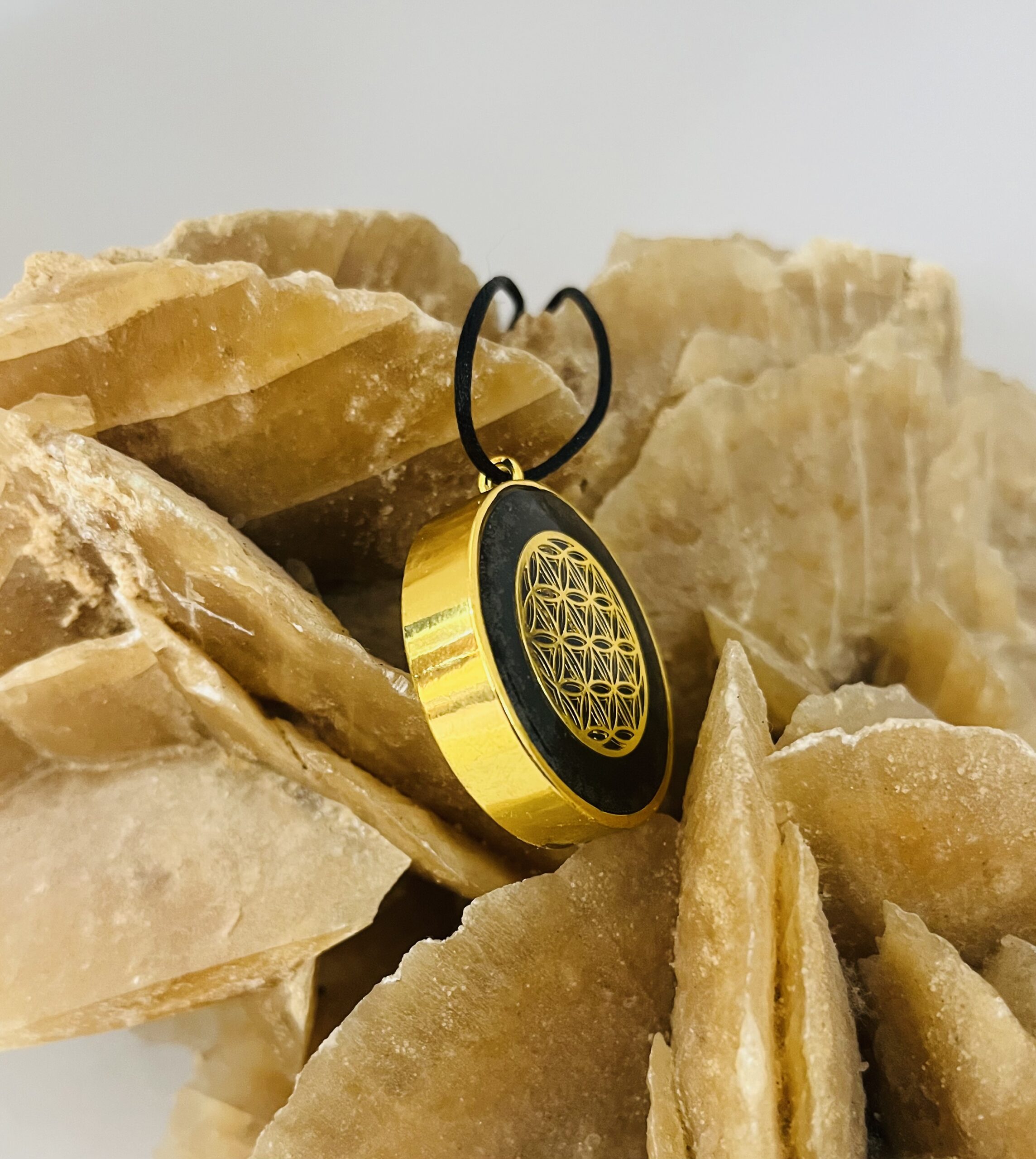 Black & Gold Shungite Pendant