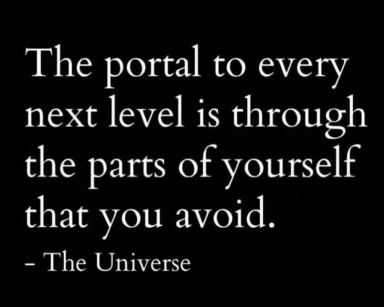 The Portal to the Next Level Is Through the Parts of Yourself You Avoid.
