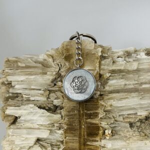 Tibetan Flower Sacred Geometry KeyChain / Pet-Tag