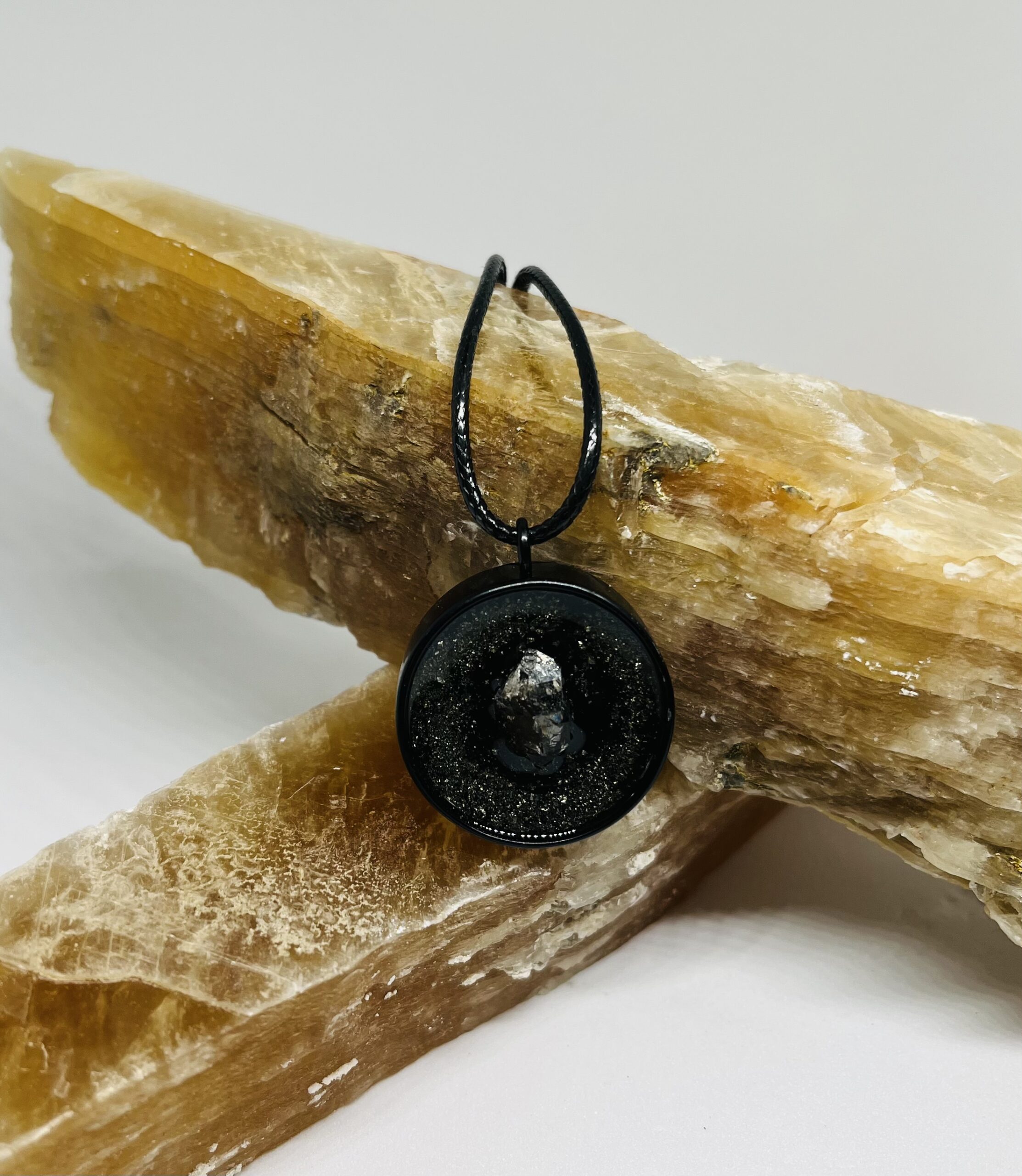 Enhydro Quartz Raw Crystal Pendant - Image 2