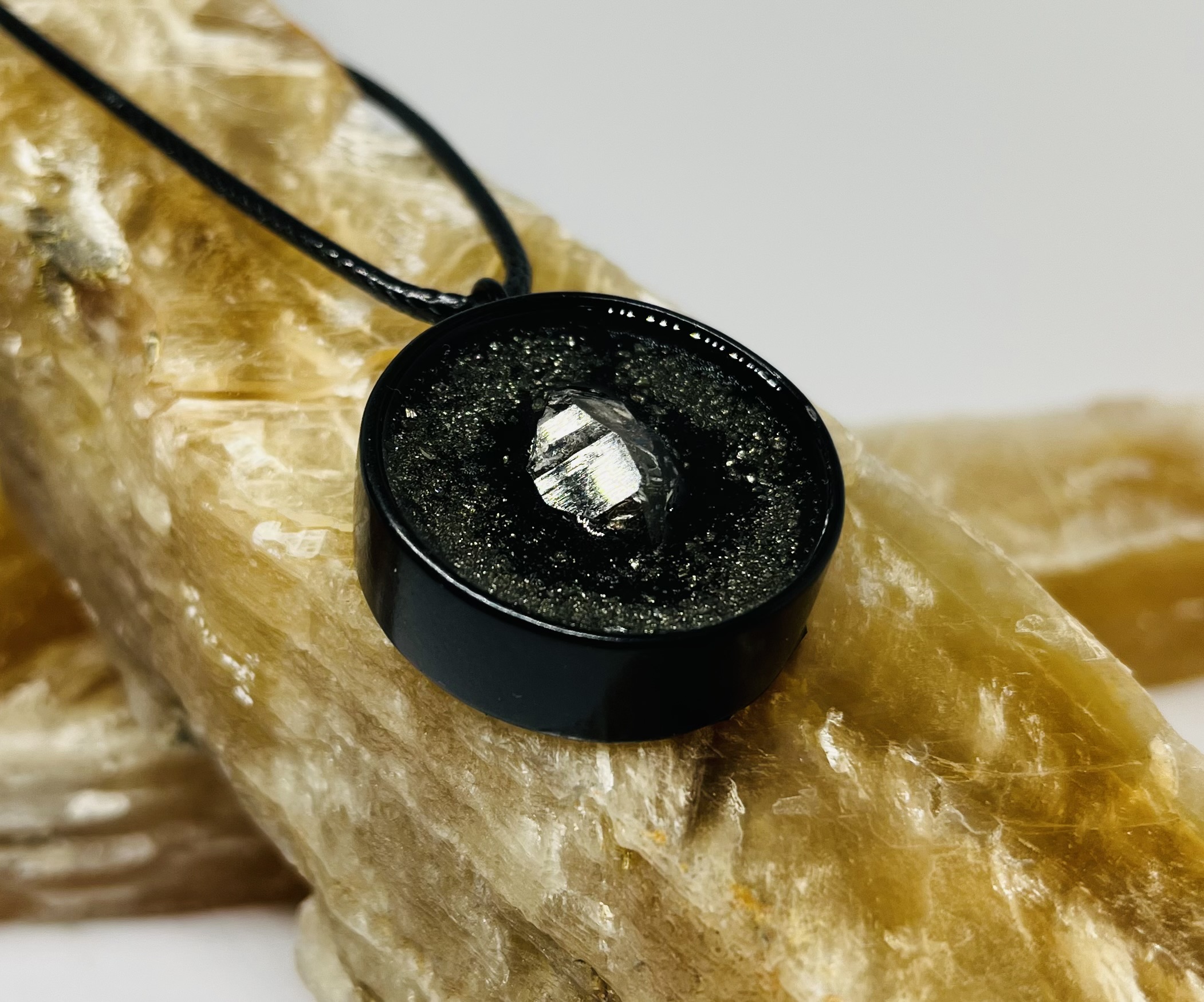 Enhydro Quartz Raw Crystal Pendant
