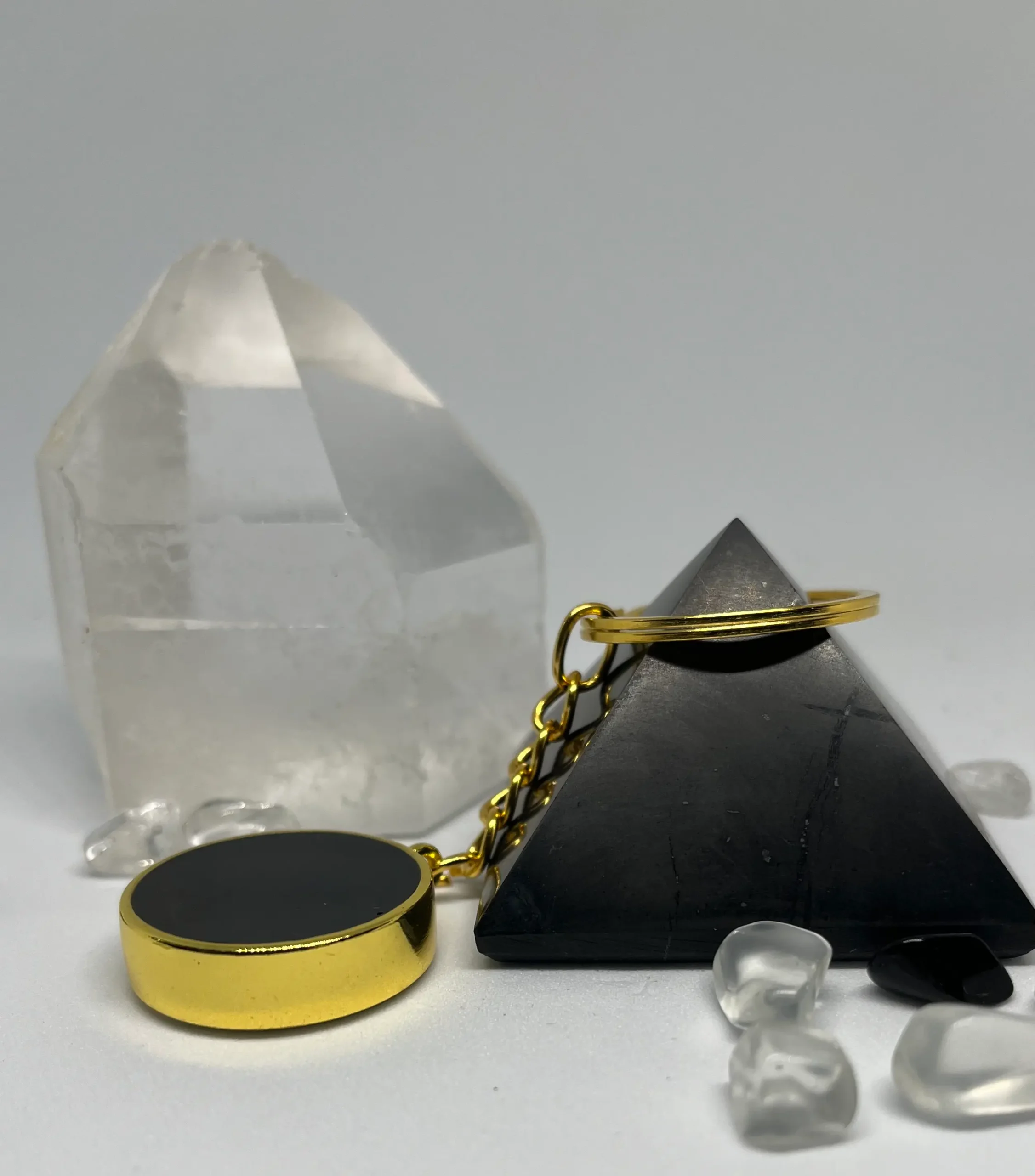 torus gold keychain back black