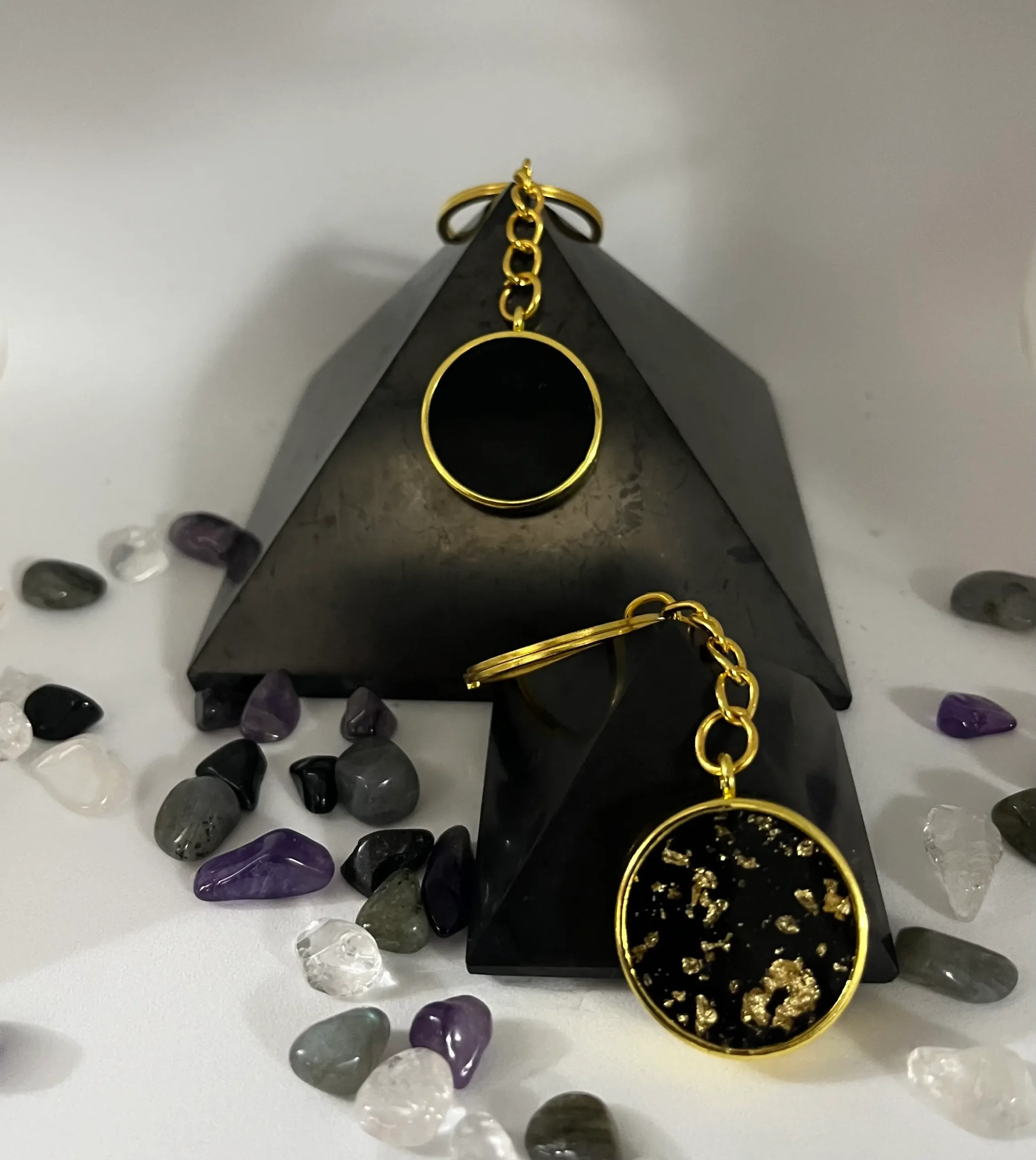 torus gold keychain back both