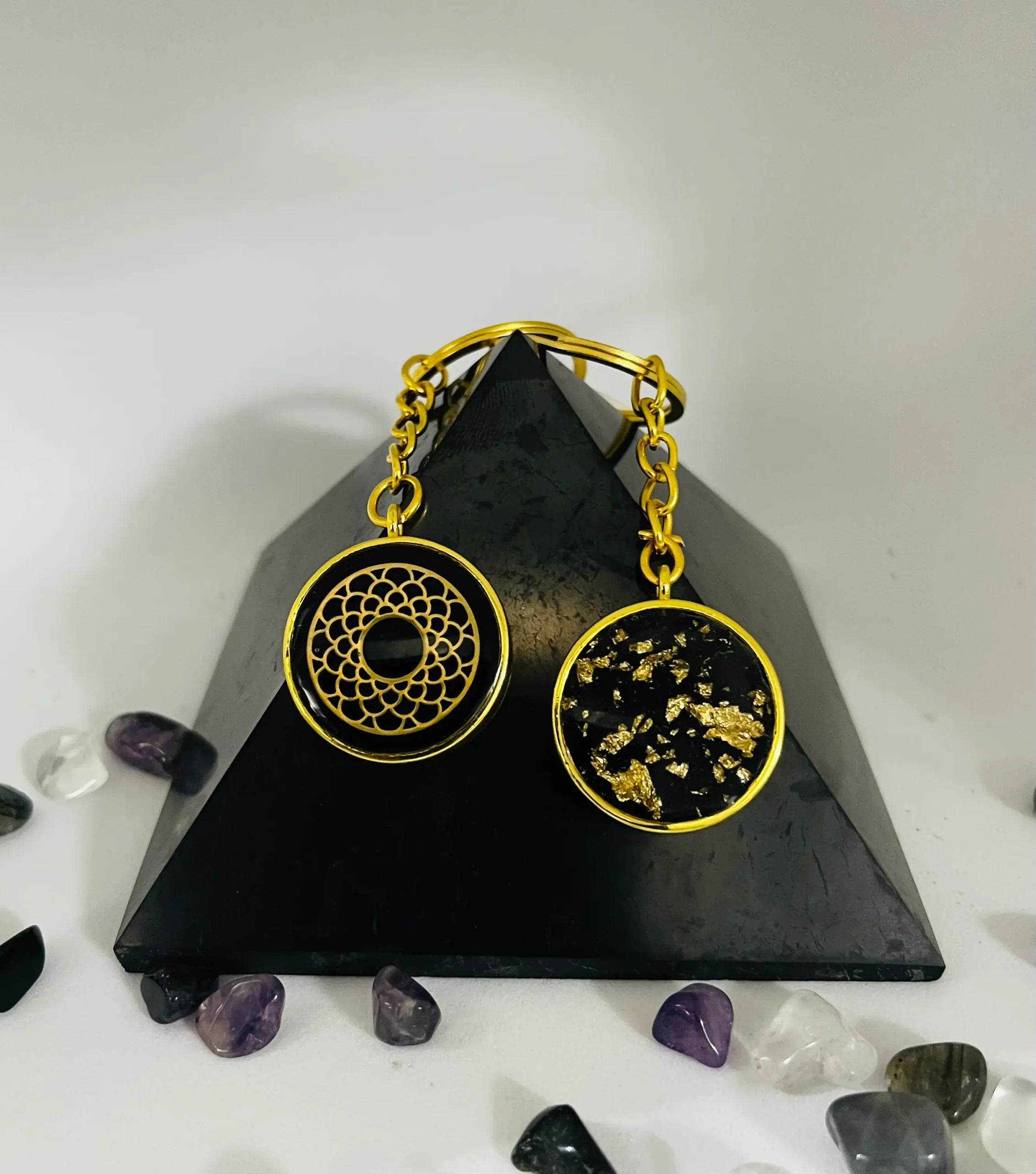 torus gold keychain back n front